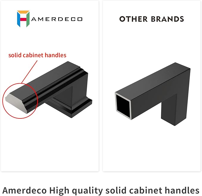 Amerdeco 10 Pack Champagne Bronze Cabinet Pulls - 5 Inch(128mm) Hole Center Cabinet Hardware for Kitchen, Bathroom, Dresser Pulls ZH0001