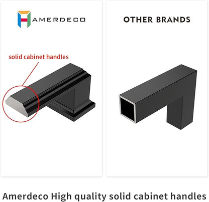 Amerdeco 10 Pack Champagne Bronze Cabinet Pulls - 5 Inch(128mm) Hole Center Cabinet Hardware for Kitchen, Bathroom, Dresser Pulls ZH0001