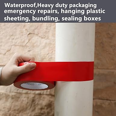 COSIMIXO 5-Pack Red Heavy Duty Duct Tape, 2 inches x 30 Yards, Strong, Flexible, No Residue, All-Weather and Tear by Hand - Bulk Value for Repairs, Industrial, Professional Use