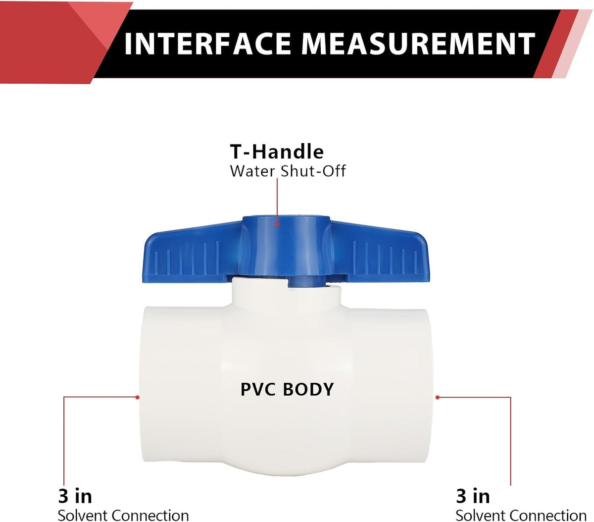 (Pack of 1) EFIELD 2 Inch PVC Ball Valve (Solvent), Schedule 40, Slip PVC Ball Valve for Residential, Commercial, Agricultural and Light IndustrialAapplications,(PVC006)