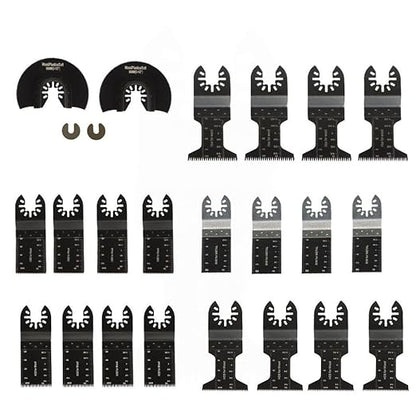 24 Pack Universal Wood Metal Oscillating Multi Tool Quick Release Saw Blades