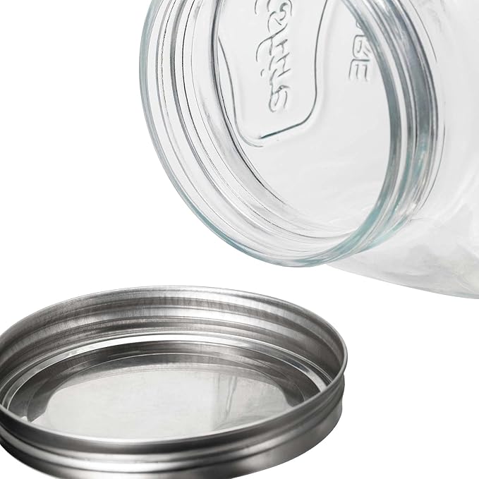 CATPOWER 1 Gallon Large Glass Jar With Mouth Canning Jar Kitchen Storage Jar Cookie Candy Penny Jar with Stainless Steel Screw Lid