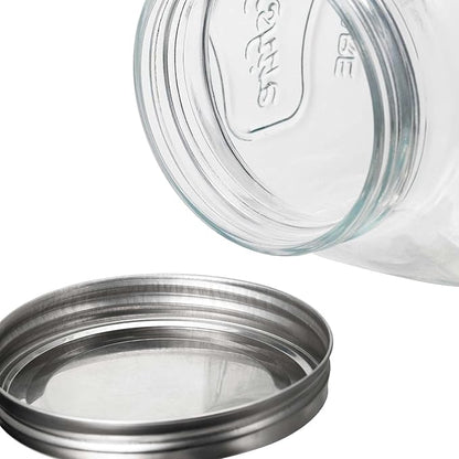CATPOWER 1 Gallon Large Glass Jar With Mouth Canning Jar Kitchen Storage Jar Cookie Candy Penny Jar with Stainless Steel Screw Lid