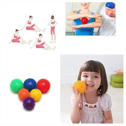 Durable PVC Spiky Massage Ball Deep Tissue Back Massage, Foot Massager, Pain Relief Plantar Fasciitis Reliever Hedgehog 3inch Balls (Black)