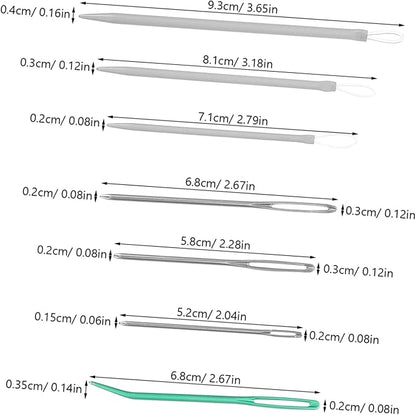 CIMAXIC Large Eye Curved Needles Set for Sewing Crochet Knitting Tapestry Embroidery Aluminum Needles with Storage Case