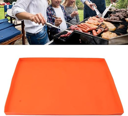 Grill Mat, Robust Silicone Grill Cover, Protects Your Grill Plate from Rodents, Dirt, Grill Mat That Can Be Used All Year Round, Grill Mat, Grill Mat (22in Orange)