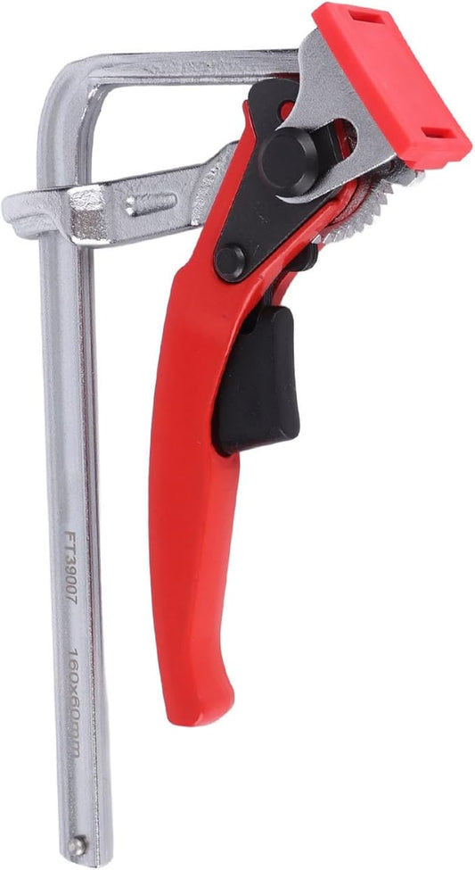Rail Clamp, All Steel Ratcheting Table Clamp Quick Screw Rail Clamp 540 lb Clamping Force Aluminium Alloy for Woodworking, Bar Clamps