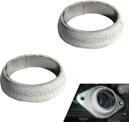 2PCS Exhaust Manifold Gasket, 2.5inch Sealed Exhaust Manifold Gasket, Prevent Leaking Between Exhaust Pipe and Exhaust Manifold, Universal Replacement Donut Gasket