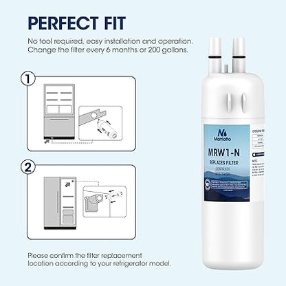 MARRIOTTO Refrigerator Water Filter Compatible with Whirlpool W10295370A, EDR1RXD1, WHR1RXD1, KAD1RXD1, Filter 1, W10295370, P4RFWB, P8RFWB2L, 46-9930, 46-9081 Refrigerator Water Filter  Pack of 2