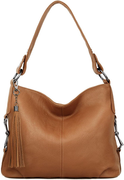 YALUXE Genuine Leather Shoulder Bags Stylish Hobo Handbags Purses Crossbody Bags for Women Genuine Leather, Stylish
