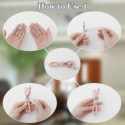 12Pcs Grey Silicone Cable Ties, Grey Cord Strap, Silicone Cable Straps, Rubber Cable Ties, Charger Computer Headphone Mouse Cord Ties for Office Home Kitchen School Travel Organization