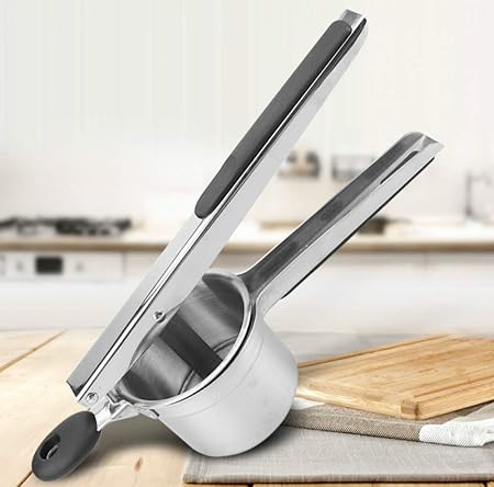 Portable Manual Silicone Handle Stainless Steel Potato ricer Squeezer Food Crusher Masher Tool