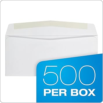 Quality Park 10 Envelopes, Letter Size White Mailing Envelopes, 4-18x9-12 Inch, No Window Business Envelopes, Gummed Closure, 500Box (QUA90020)