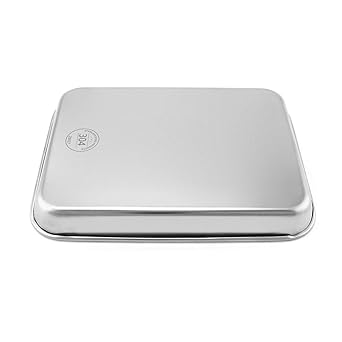 QWORK 2 Pack Stainless Steel Surgical Tray, for Medical Instruments, Tattoo, Surgical Supplies, 10 58" x 6 1116" x 1", Flat Bottom Tray