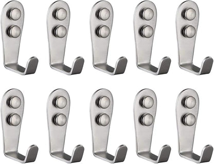 Deezio Backpack Hooks for Wall Bathroom Garage Hooks SUS304 Stainless Steel Towel Purse Robe Hooks Wall Mounted (10 Pack)