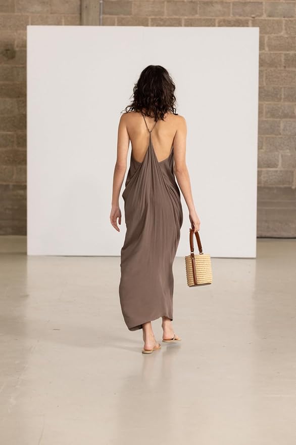 Gottex Beach Life Women's Classic Solid Maxi Cover-Up Dress with Thin Straps and Relaxed Fit Swim Beach Essential
