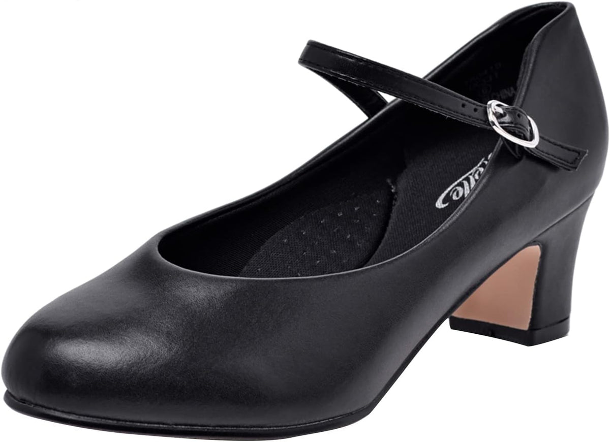STELLE Character Shoes for Women Dance Shoes 2" Ankle Strap Dancing Heels for Ballroom Salsa Flamenco Latin Work Office