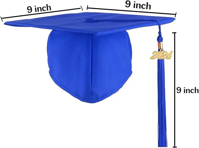 Unisex Adult Matte Graduation Cap with Tassel 202520242023 for High School and College, 12 Colors