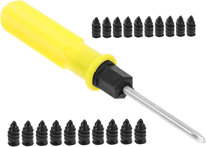STOBAZA 1 Set Car Wheel Puncture Repair Kit with Plastic Screws Screwdriver Tire Repair for Small Nail Punctures for Cars Motorcycles