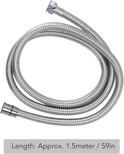 Shower Hose Extra Long Explosion Proof Shower Hose Heat Easy to Install Flexible 59 Inches for Shower (Electroplate)