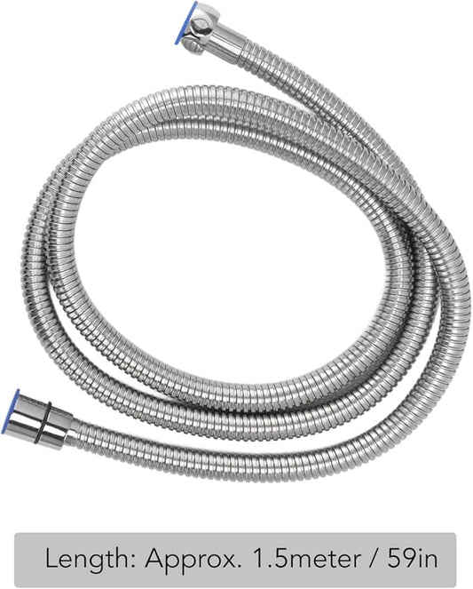 Shower Hose Extra Long Explosion Proof Shower Hose Heat Easy to Install Flexible 59 Inches for Shower (Electroplate)