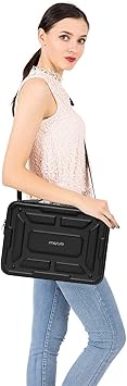MOSISO Laptop Shoulder Bag Compatible with MacBook Pro 14 inch 2024 2023 2022 2021 M4 M3 M2 M1 ProMax Chip, Waterproof Shockproof Carrying Case Bag, Black
