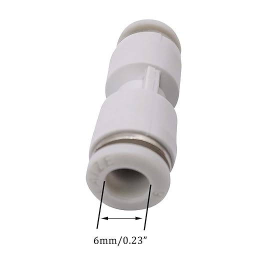 6mm Quick Fitting, 14 OD Push to Connect Pipe Tube Straight Fittings, Pneumatic Air Line Connector 10Pcs (White)