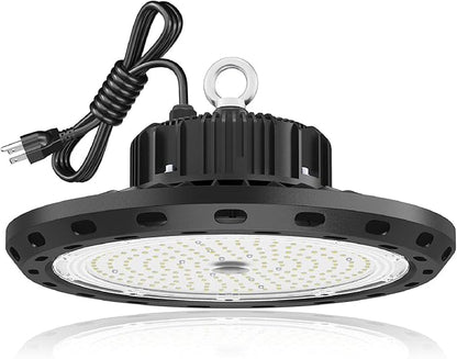 100W UFO LED High Bay Light 15000lm 5000K IP65 UL Approved 5' Cable with US Plug Alternative to 400W MHHPS widely Used for Warehouse Shop Workshop Industrial Factory