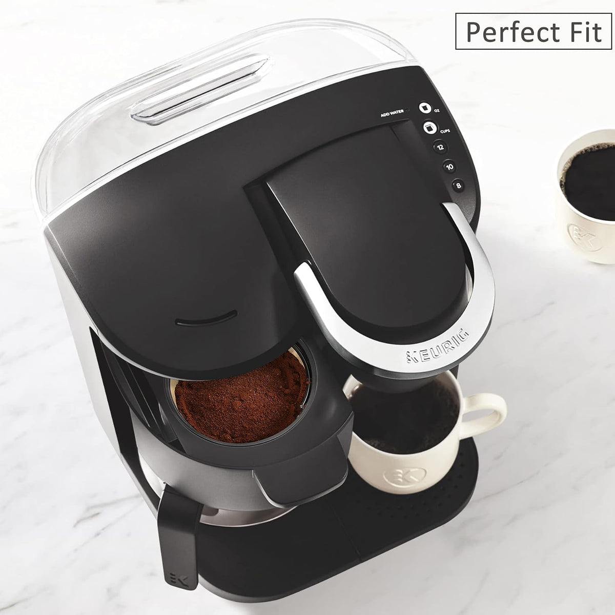 Reusable 8-12 Cup Basket Gold Mesh Coffee Filter for Keurig K-Duo Essentials and K Duo Brewers Machine, Replaces your Paper Coffee Filters, BPA Free (2 Pack)