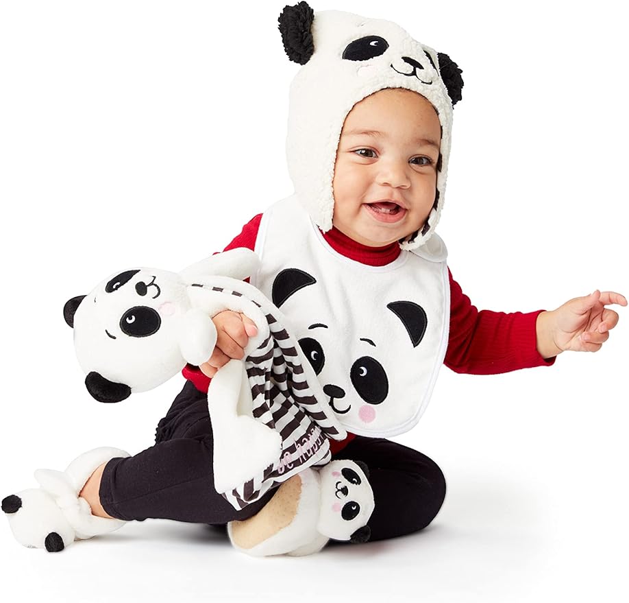 Enesco Izzy and Oliver New Baby Infant Panda Character Super Soft Booties, White, One Size