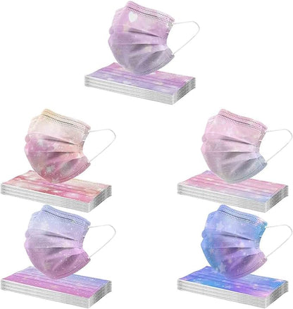 50 Pcs Kids Disposable Face_Masks,Printed Facemasks for Children Back to School