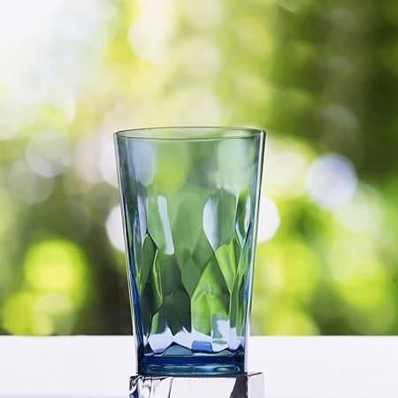 Unbreakable Plastic Drinking Glasses Set of 6 Shatterproof Tumblers, Reusable Glass Cups, Dishwasher Safe (16 Ounces)