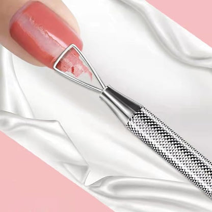 Nail Cuticle Pusher - Stainless Triangle Gel Nail Polish Remover Cuticle Peeler Scraper Remover Tool for Fingernails and Toenails