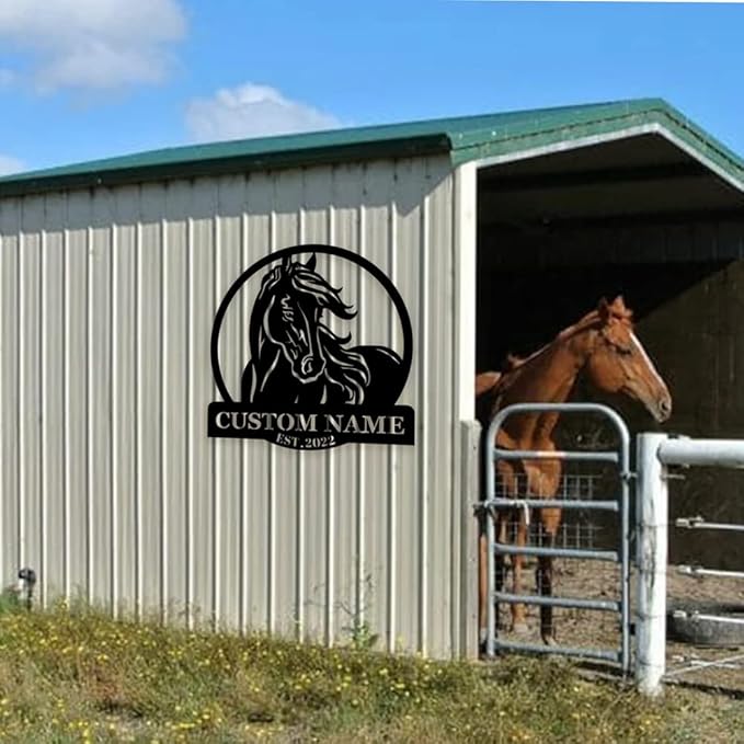 Customized Horse Sign Custom Metal Ranch Sign Personalized Horse Ranch Sign Outdoor Family Name Sign Personalized Metal Sign Ranch Farmhouse Decor personalized metal horse Sign