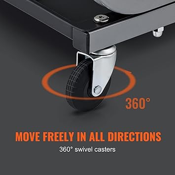 VEVOR Rolling Creeper GarageShop Seat, 250 LBS Capacity Padded Rolling Workshop Stool with Tool Tray Storage, Mechanic Stool for Garage, Shop, Auto Repair, Black