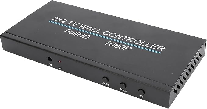 Video Wall Controller, 1x1 2x2 1x2 1x3 1x4 2x1 3x1 4x1 4K HDMI Video Wall Processor, 80 Degree Rotation HDMI Splicing Display Processor for Home Office (US Plug)