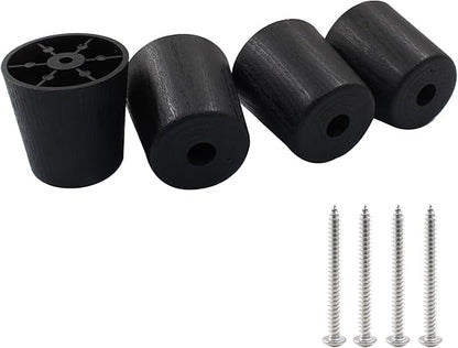 2 Inch Plastic Furniture Legs Set of 4, Black Screw in Legs Round Tapered Sofa Legs, Couch Feet Replacement Legs for Furniture, Table, Ottoman
