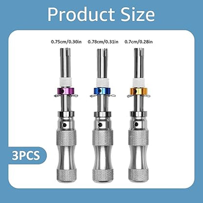Lock Pick, 3Pcs Lock Pick Set, Multi-Function Hexagonal Wrench Metal Picking Tool Portable Sturdy for Home