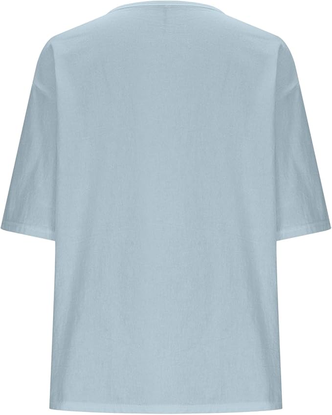 Women Fall Fashion T-Shirts Short Sleeve Oversized Casual Loose Crew Neck Tee Summer Outfits Peasant Blouse Top 2025