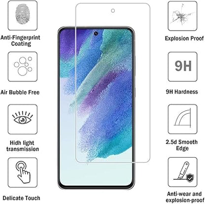 Screen Protector for Samsung Galaxy S21 FE 5G Tempered Glass Film 9H Hardness Scratch Resistant HD Clear2-Pack