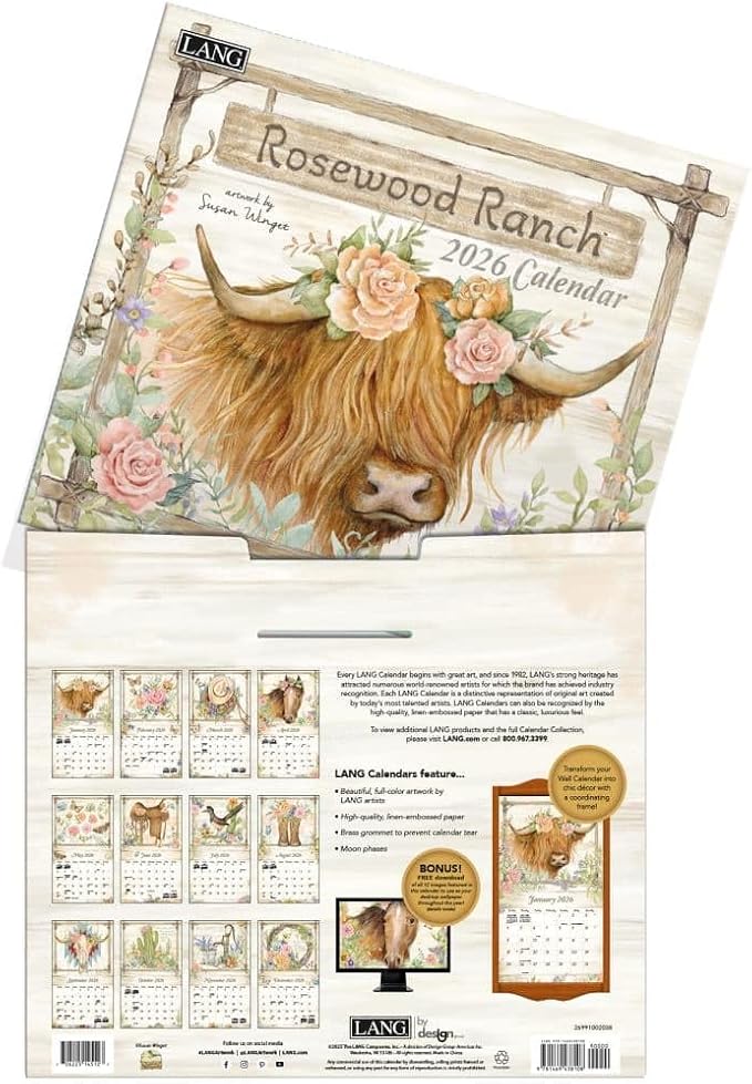 Lang, Rosewood Ranch 2026 Wall Calendar, 13.4'' X 12'', 12-Month Calendar with Spiral Binding