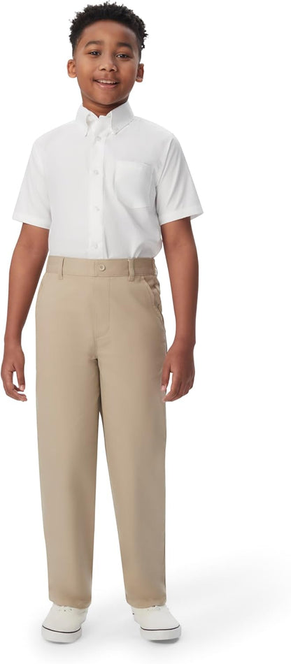 These pull-on uniform pants from French Toast are perfect for busy mornings - with a relaxed fit, reinforced knees, and an easy elastic waistband
