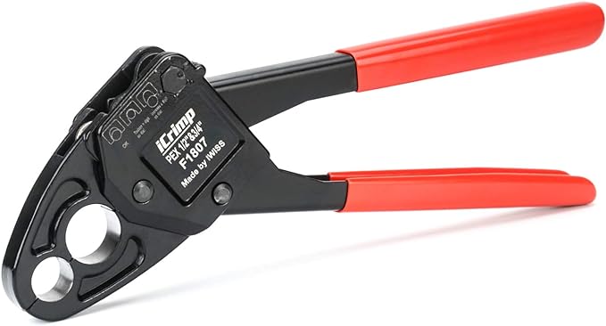 iCrimp Angle Head F1807 PEX Pipe Crimping Tool for Copper Rings - IWS-1234C(1234-inch Angle Combo Crimper), Suitable for Tight Spaces