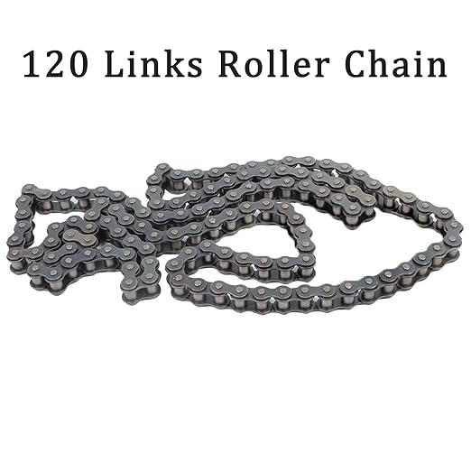 findmall 80 Roller Chain 10 Feet with 1 Replacement Connecting Links, 120 Links, Carbon Steel
