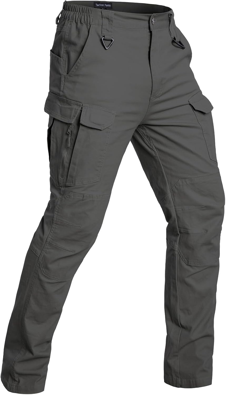 Men's Flex Tactical Pants Cotton Stretch Work Cargo Pants Lightweight EDC Outdoor Hiking Trousers