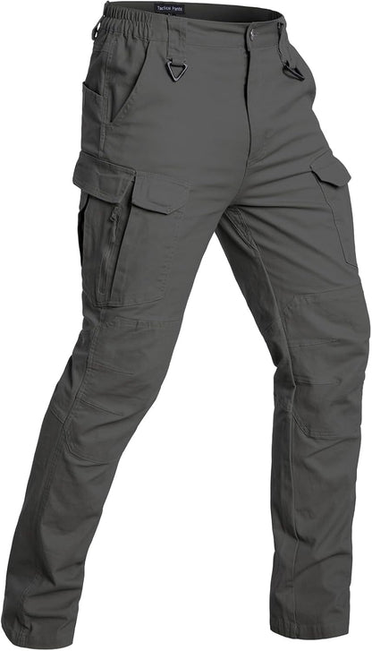 Men's Flex Tactical Pants Cotton Stretch Work Cargo Pants Lightweight EDC Outdoor Hiking Trousers
