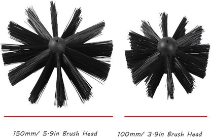 Chimney Washing Brushes Fireplace Cleaning Supplies 5.9in and 3.9in Brush Heads 516 Screw Thread Dryer Vent Cleaner Kit Attachment