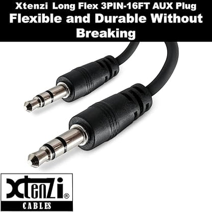 3Pin Jack Flex Cable Wire Accessory for Bass Remote Knob Compatible with SKAR Audio RP and Marine Series Amplifiers (15 Feet)