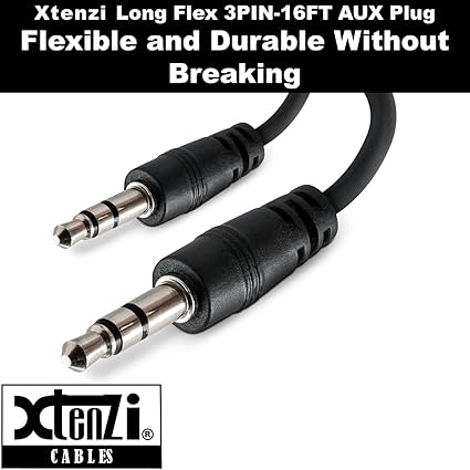 3Pin Jack Flex Cable Wire Accessory for Bass Remote Knob Compatible with SKAR Audio RP and Marine Series Amplifiers (15 Feet)