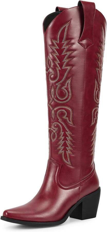 Wetkiss Women's Pointed Toe Cowboy Boots